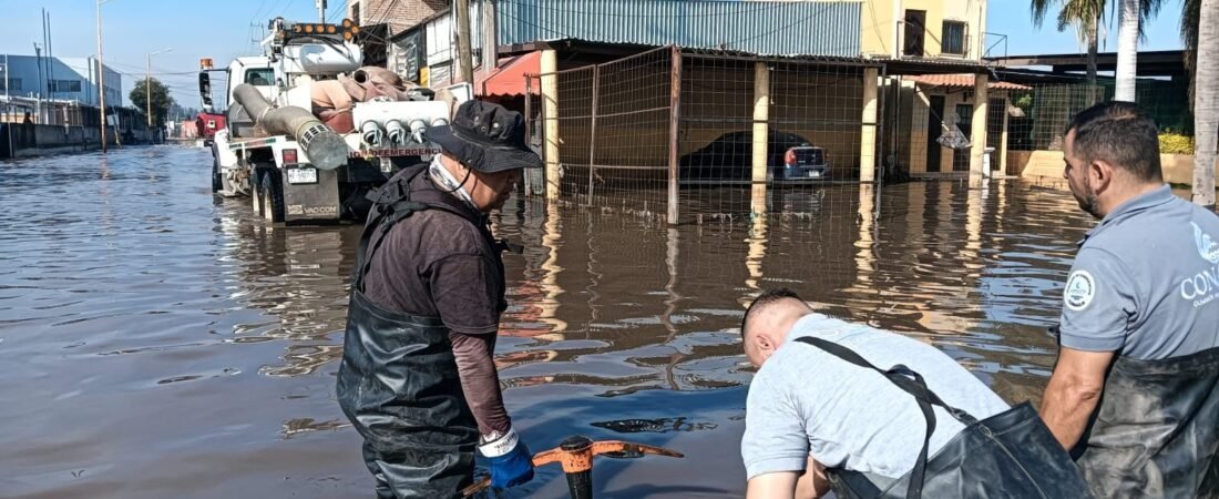 Lluvias provocan inundaciones en Tlajomulco; Conagua activa apoyo emergente
